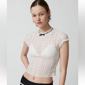Motel Jennifer Sheer Lace Blouse